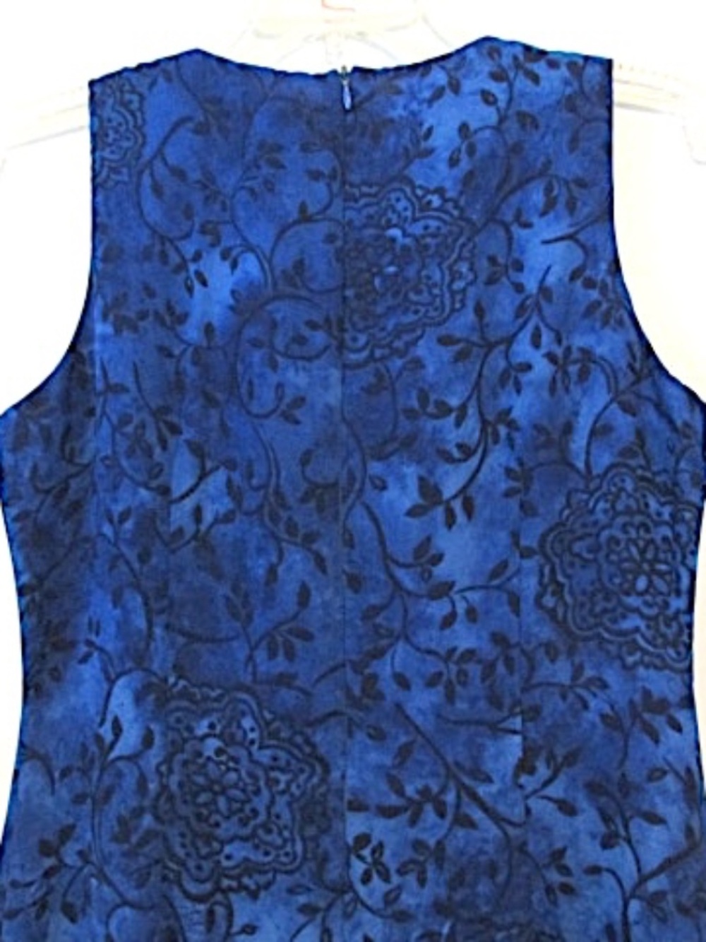 Positive Attitude Sheer Cobalt Blue Fit & Flare Maxi Dress, Size 8P - Picture 5 of 8